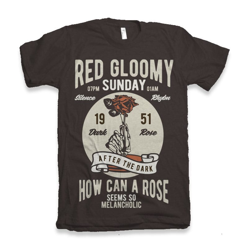 Red Gloomy Sunday t-shirt design t shirt design graphic