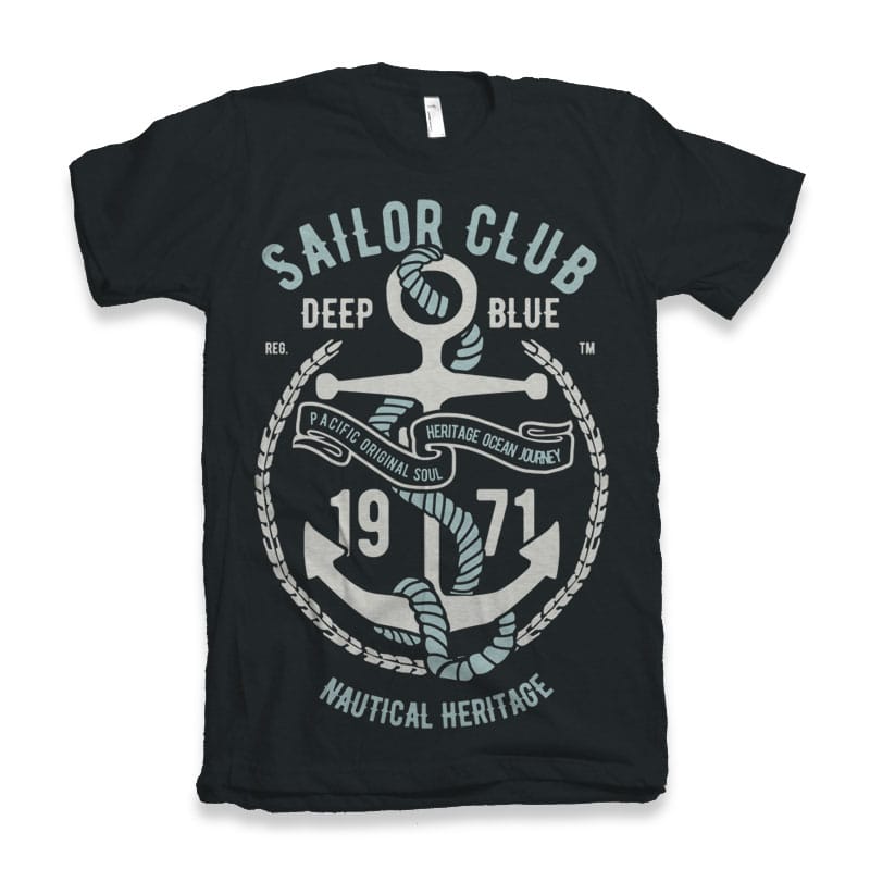 Sailor Club vector t-shirt design tshirt design for sale