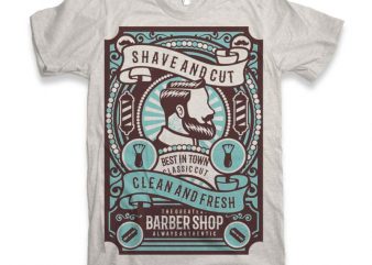Shave and Cut Graphic tee design