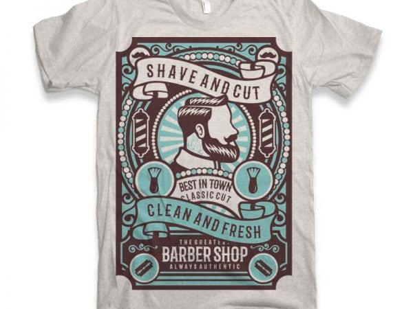 Shave and cut graphic tee design