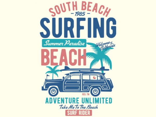 South beach vector t-shirt design