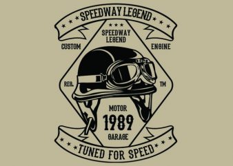 Speedway Legend Helmet t-shirt design
