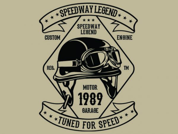 Speedway legend helmet t-shirt design