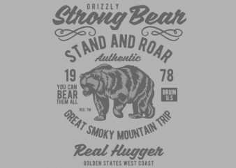 Strong Bear Vector T-shirt design