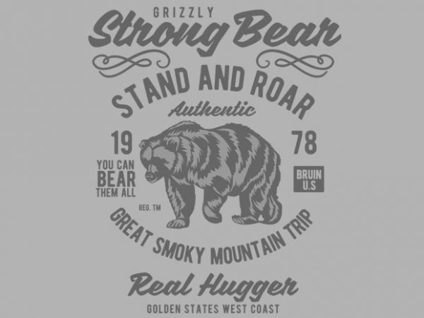 Strong bear vector t-shirt design