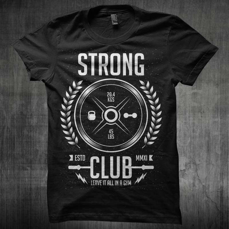 Strong Club t-shirt designs for merch by amazon