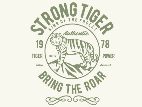 Strong tiger vector tshirt design