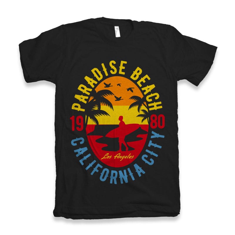 Sunshine Paradise tshirt design t shirt designs for printful