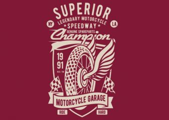 Superior Motorcycle Garage print ready vector t shirt design