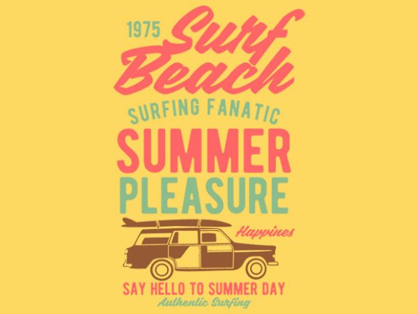 Surf beach t-shirt design