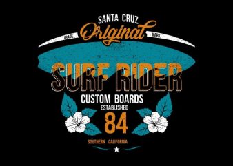 Surf Rider design for t shirt