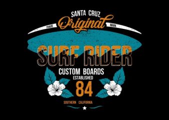 Surf Rider design for t shirt