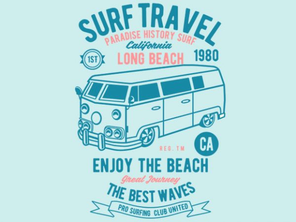 Surf travel tshirt design Surf travel tshirt design