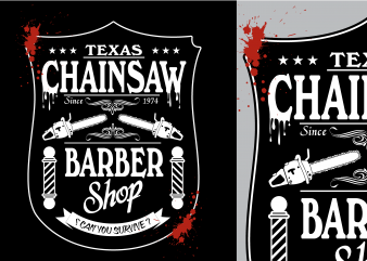 Texas Chainsaw Barber Tshirt Design
