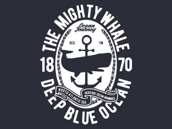 The mighty whale t-shirt design