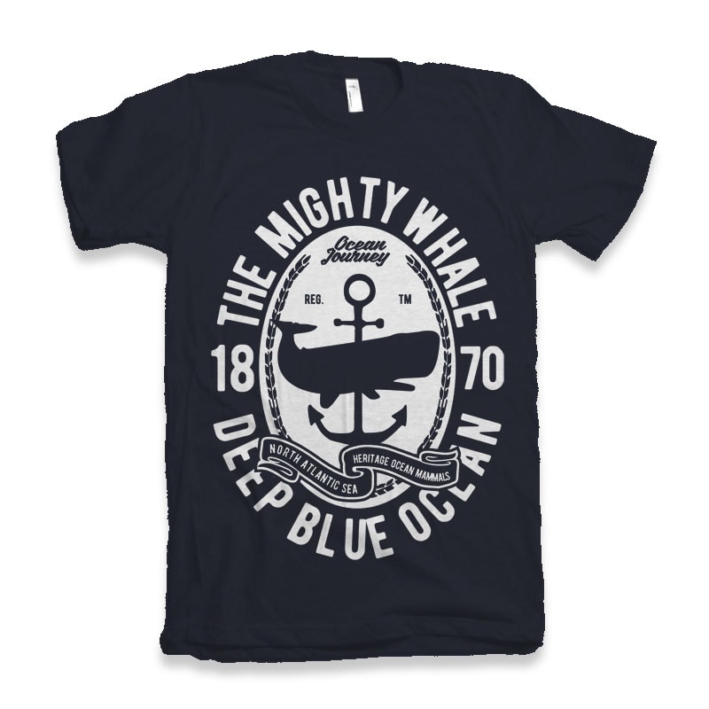 The Mighty Whale t-shirt design vector shirt designs