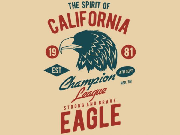 The spirit of california t-shirt design