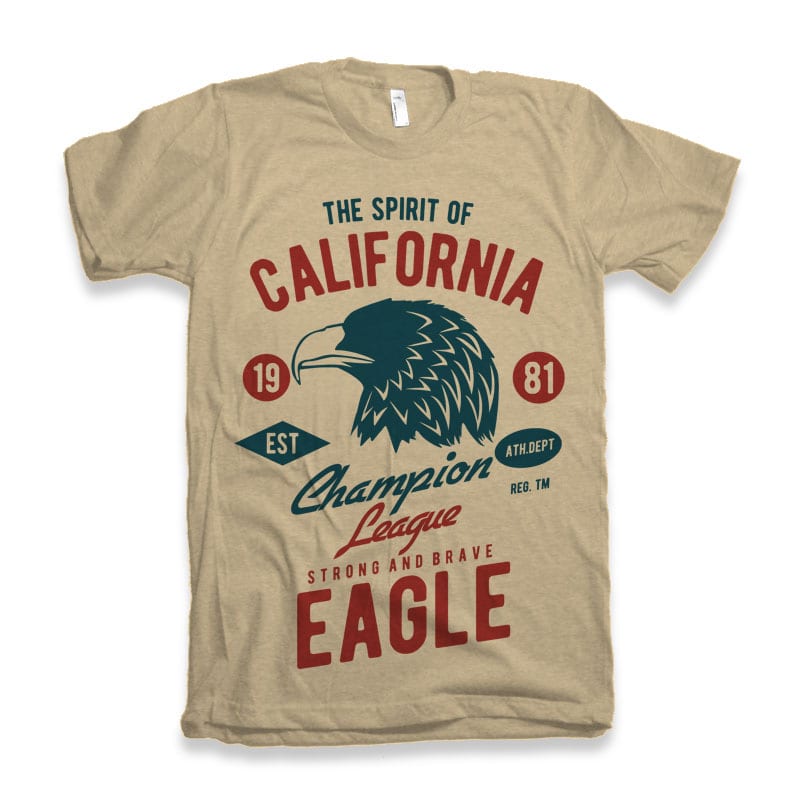 The Spirit Of California t-shirt design vector shirt designs