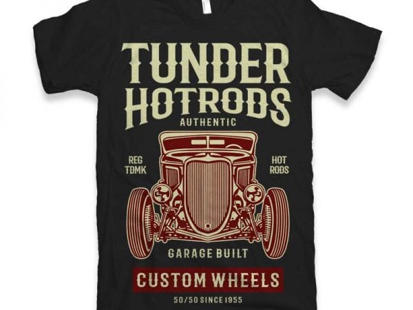 Thunder hot rods vector t-shirt design