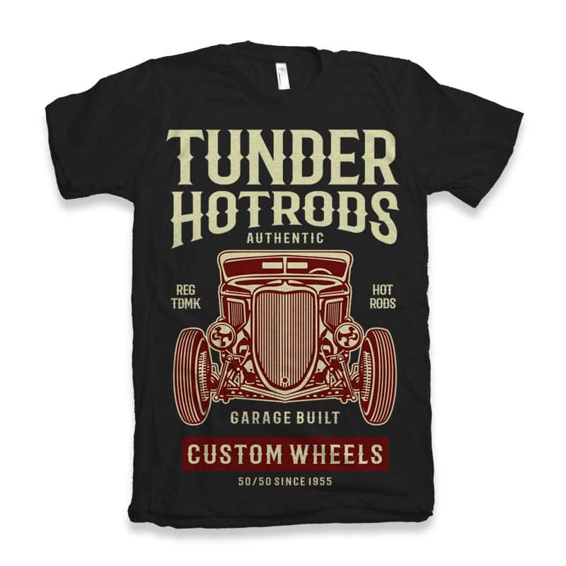 Thunder Hot Rods Vector t-shirt design tshirt design for sale