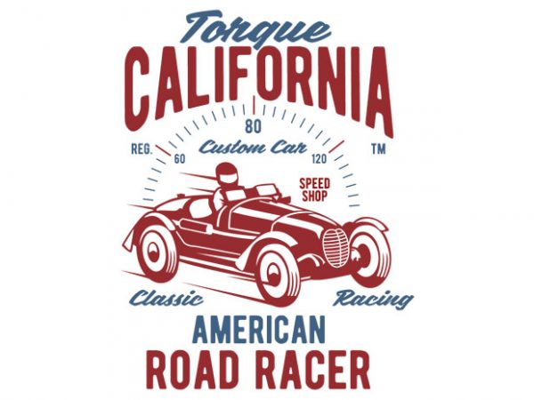 Torque california tshirt design