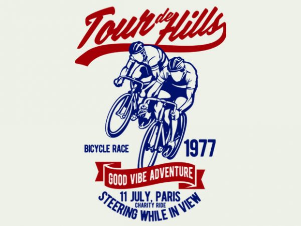 Tour de hills t-shirt design