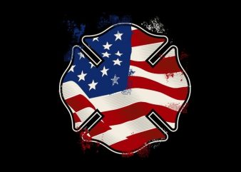 The US Fire Shield vector t shirt design for download