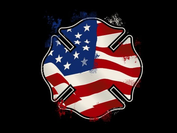The us fire shield vector t shirt design for download
