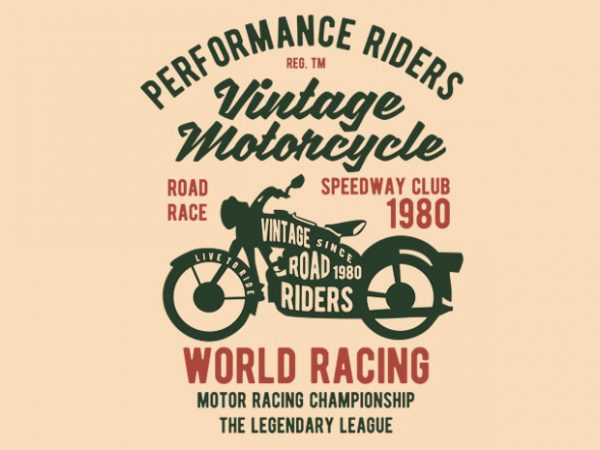 Vintage motorcycle t-shirt design