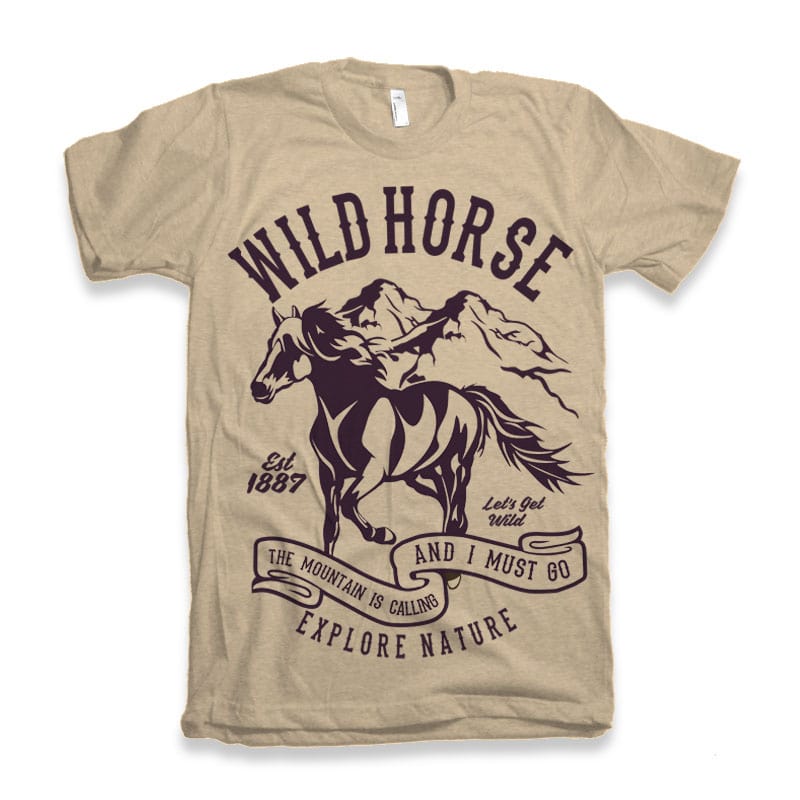 Wild Horse t-shirt design t shirt designs for teespring