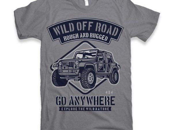 Wild off road graphic tee design