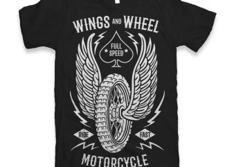 Wings And Wheel Vector t-shirt design