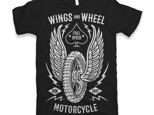 Wings and wheel vector t-shirt design Wings and wheel vector t-shirt design