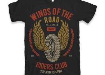 Wings Of The Road Vector t-shirt design