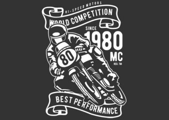 World Competition Superbike vector t-shirt design template