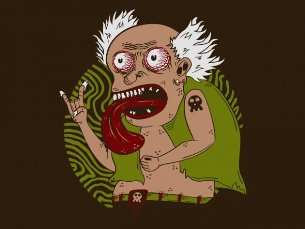 Granpa punk tshirt design