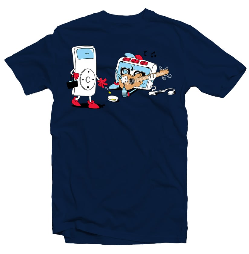 Ipod Cassette t shirt design graphic