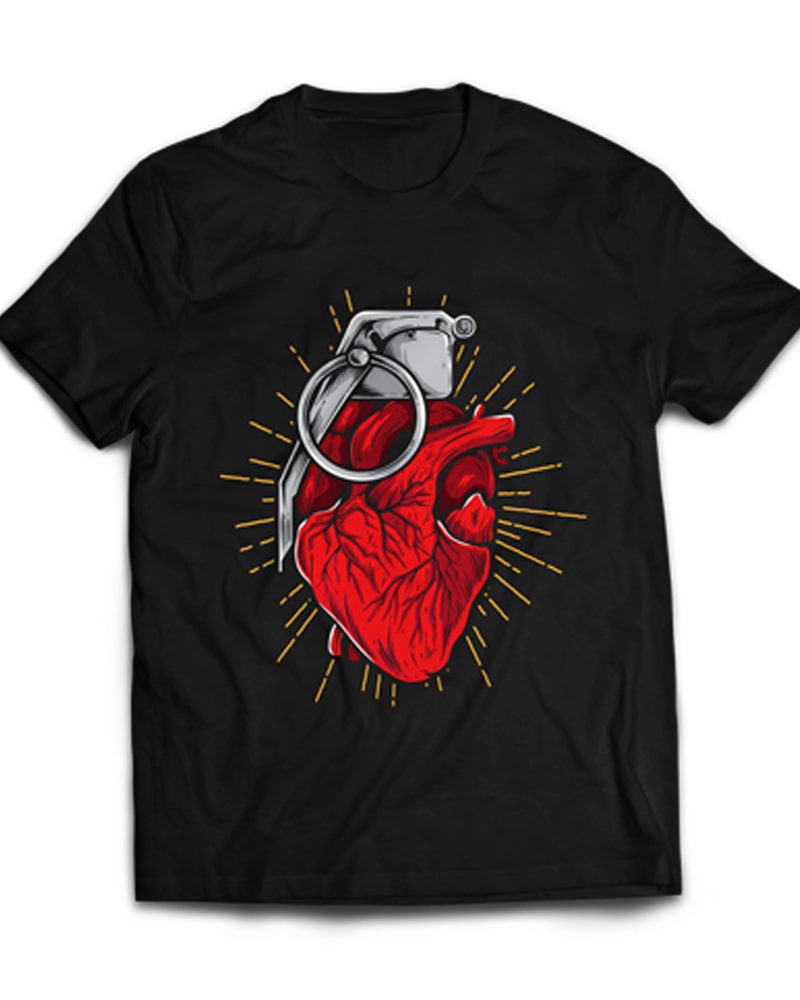 HeartGrenade t-shirt designs for merch by amazon