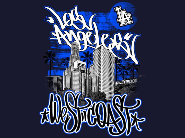 Los angeles t-shirt design for commercial use