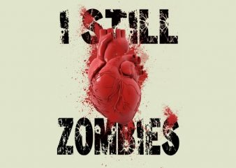 I Love Zombies t-shirt design png