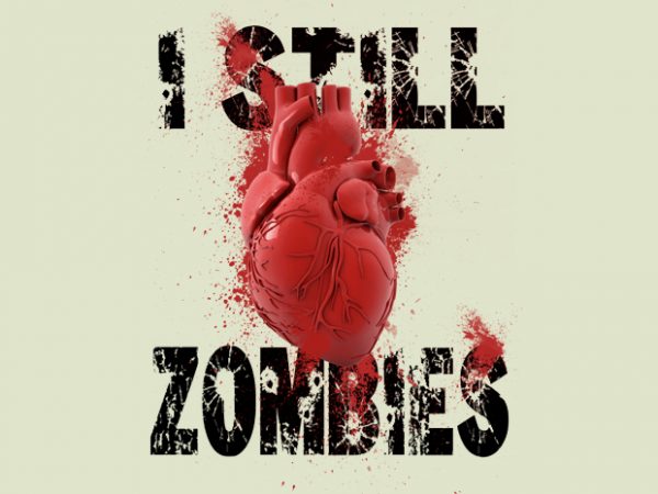 I love zombies t-shirt design png