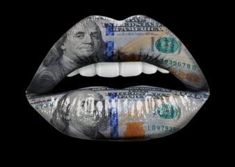 Dollar Lips t-shirt design for sale