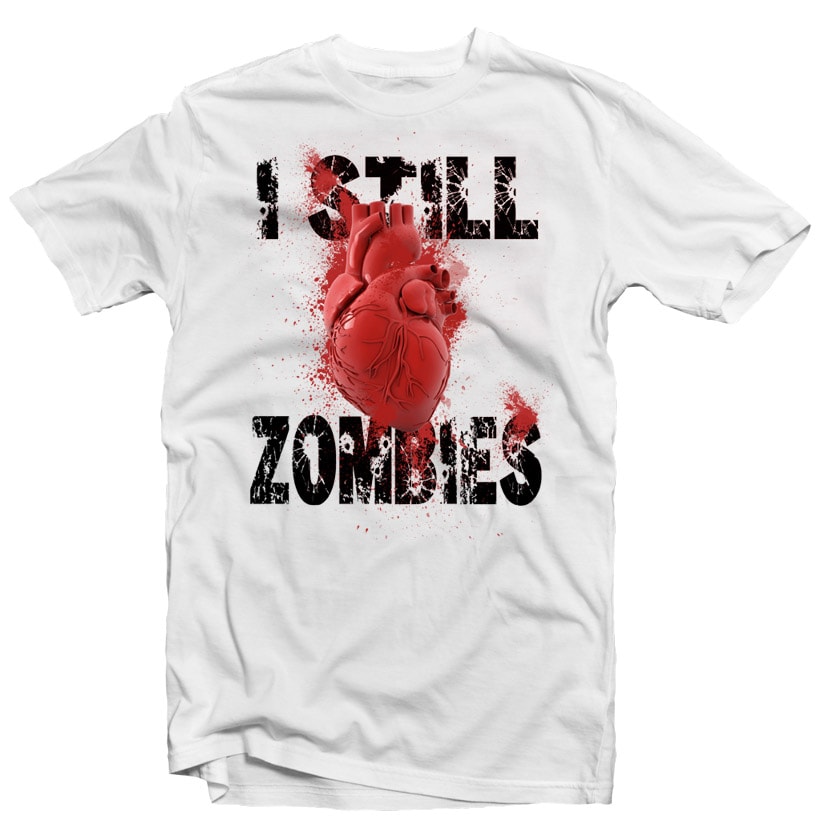 I Love Zombies t shirt design png
