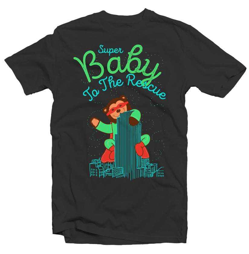 Super Baby to the Rescue t shirt design graphic