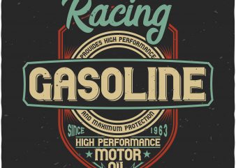 Racing Gasoline t shirt design to buy
