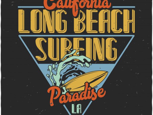 California surfing graphic t-shirt design