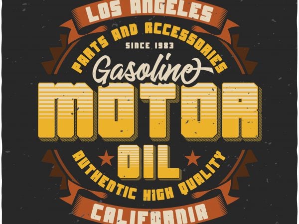 Motor oil label vector t-shirt design