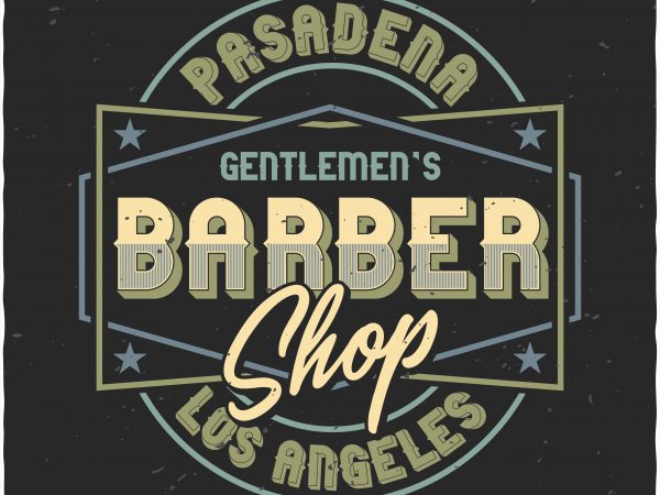 Barber shop label commercial use t-shirt design