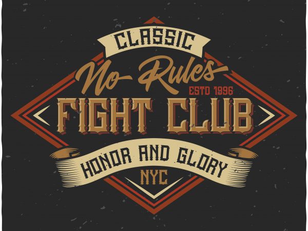 Fight club label vector shirt design