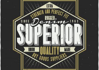 Denim label vector t-shirt design